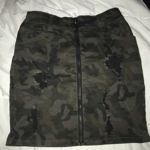 Distressed Mini Skirt